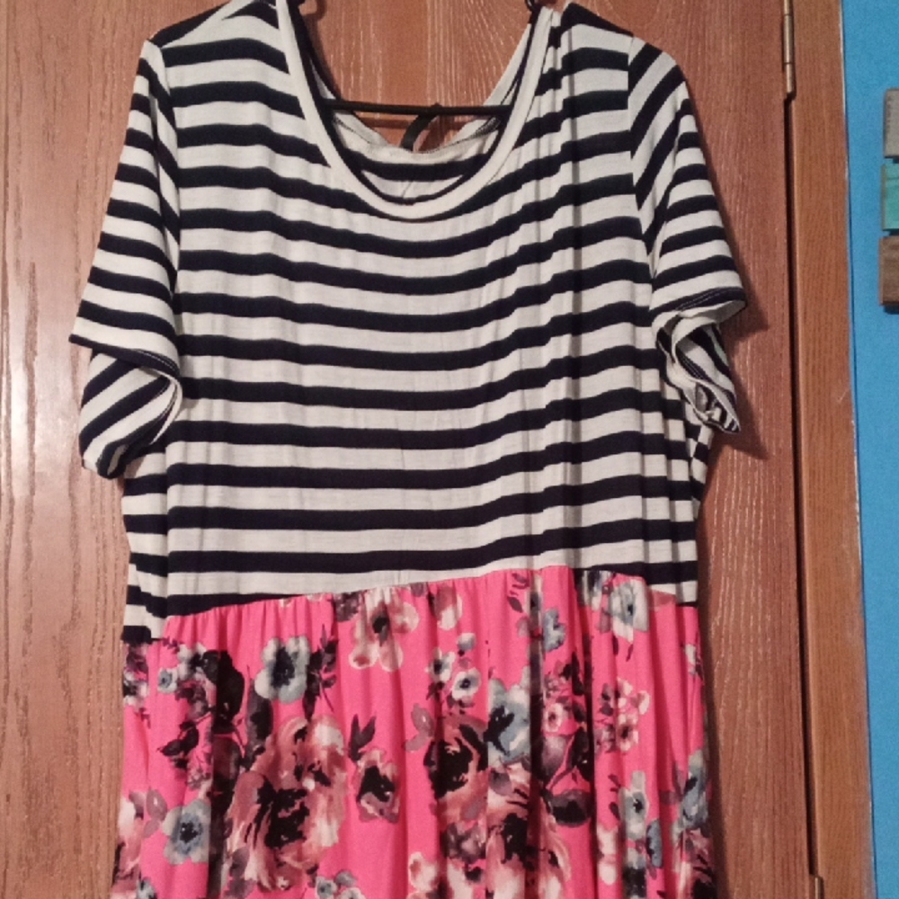 Striped and Floral Dress